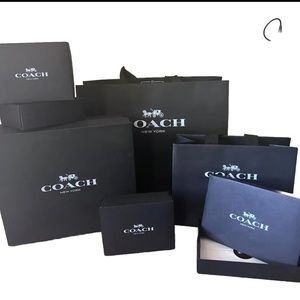 COACH Shopping bag and box lot.